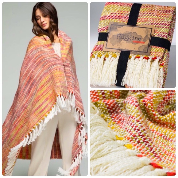 🧶Chunky Yarn🧶 MultiColor Throw Blanket-Blood Orange- - Picture 1 of 9